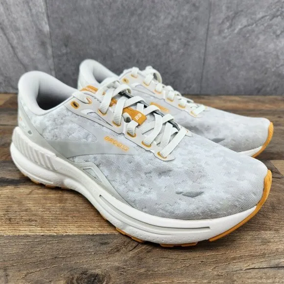Brooks Adrenaline GTS 23 Size 7.5 Womens Sunflower White Grey Running Shoes