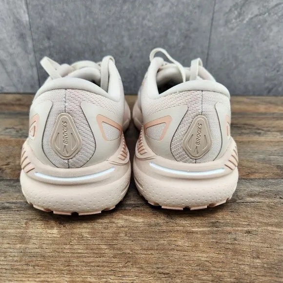 Brooks Adrenaline GTS 23 Sz 8.5 Womens Crystal Grey White Beige Running Shoes