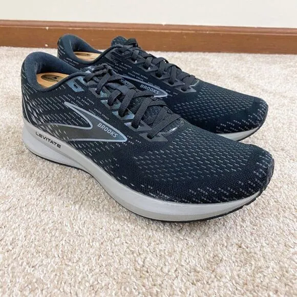 Brooks Black/Gray Levitate 5 Running Shoes Sneakers Lace Up Men's Size 11.5 EUC