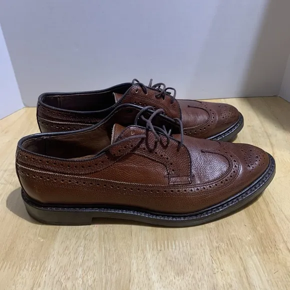 Brooks Brothers USA Oxford Grain Leather Wingtip Shoes Sz 10.5D EUC 100024948