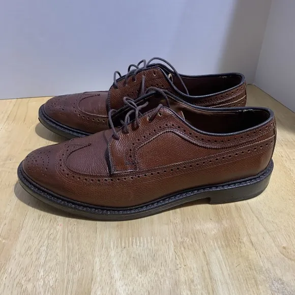Brooks Brothers USA Oxford Grain Leather Wingtip Shoes Sz 10.5D EUC 100024948