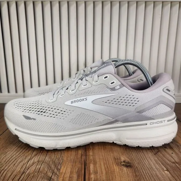 Brooks Ghost 15 1203801B112 Womens Sz 10 B Gray Athletic Running Sneakers Shoes