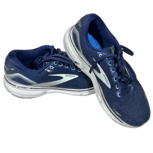 Brooks Ghost 15 Running Shoes Women 9 Navy Blue White Sneakers 1203801B450