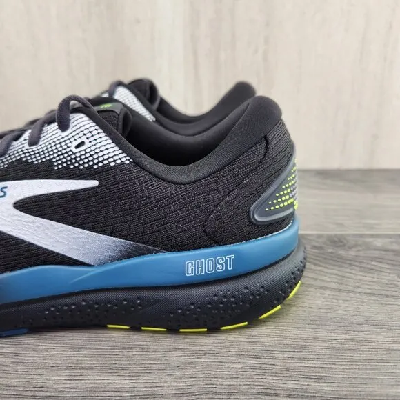 Brooks Ghost 16 Size 14 Mens Black Ebony Blue Athletic Casual Running Shoes