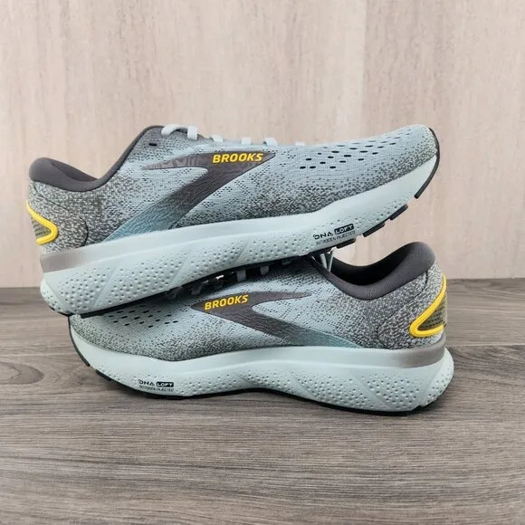 Brooks Ghost 16 Size 9 Mens Cloud Grey Gold Green Running Casual Athletic Shoes