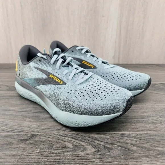 Brooks Ghost 16 Size 9 Mens Cloud Grey Gold Green Running Casual Athletic Shoes