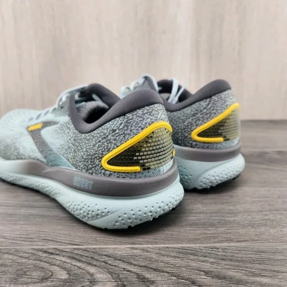 Brooks Ghost 16 Size 9 Mens Cloud Grey Gold Green Running Casual Athletic Shoes