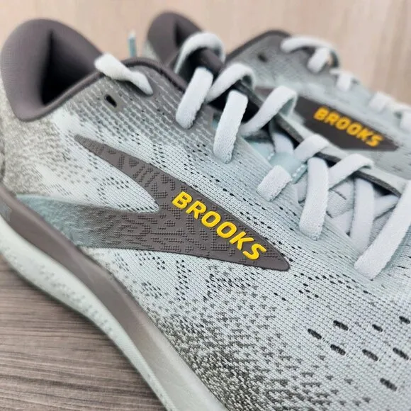 Brooks Ghost 16 Size 9 Mens Cloud Grey Gold Green Running Casual Athletic Shoes