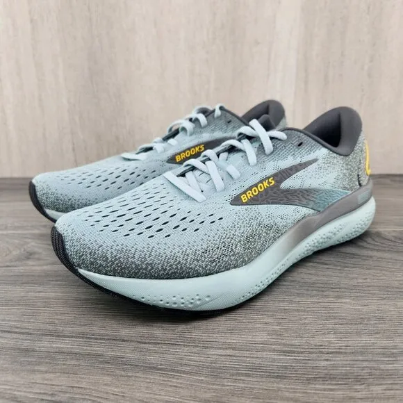 Brooks Ghost 16 Size 9 Mens Cloud Grey Gold Green Running Casual Athletic Shoes