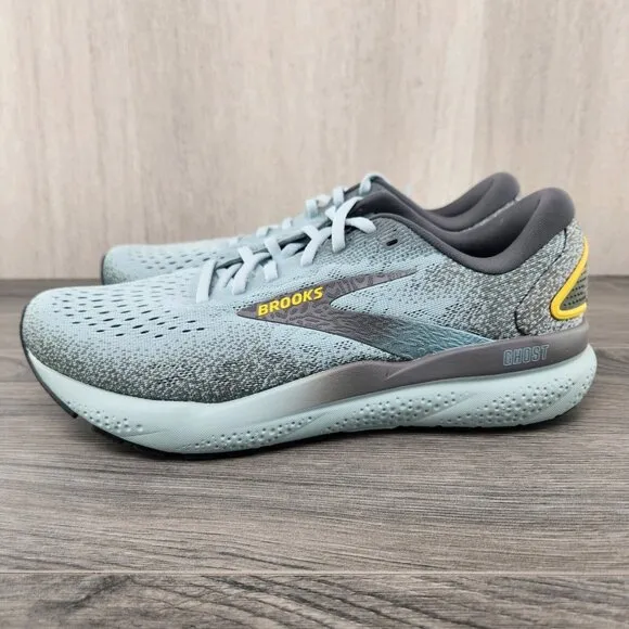 Brooks Ghost 16 Size 9 Mens Cloud Grey Gold Green Running Casual Athletic Shoes