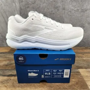 Brooks Ghost Max 2 Sz 11.5 Mens Bright White Casual Walking Running Shoes