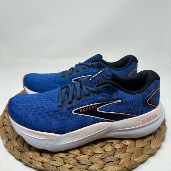 BROOKS Glycerin 21 Running Shoes Blue Icy Pink Rose Size 9.5 Women's