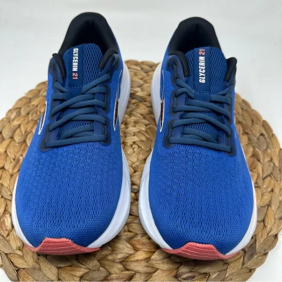 BROOKS Glycerin 21 Running Shoes Blue Icy Pink Rose Size 9.5 Women's