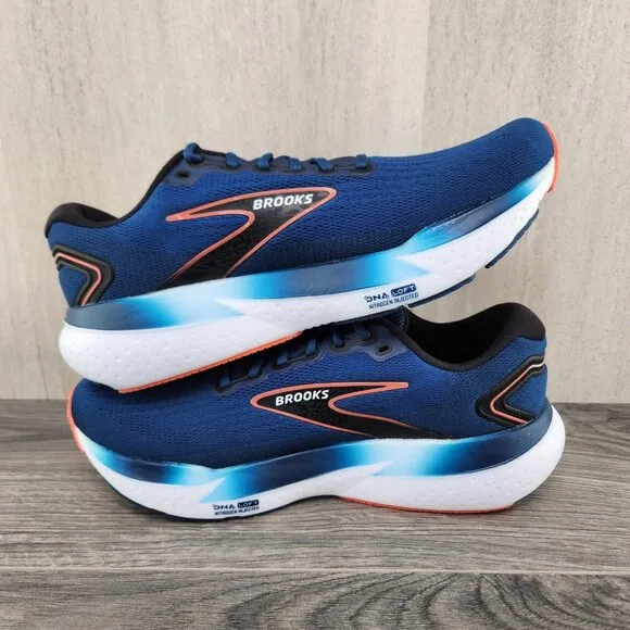 Brooks Glycerin 21 Size 11.5 Mens Blue Opal Black Nasturtium White Running Shoes