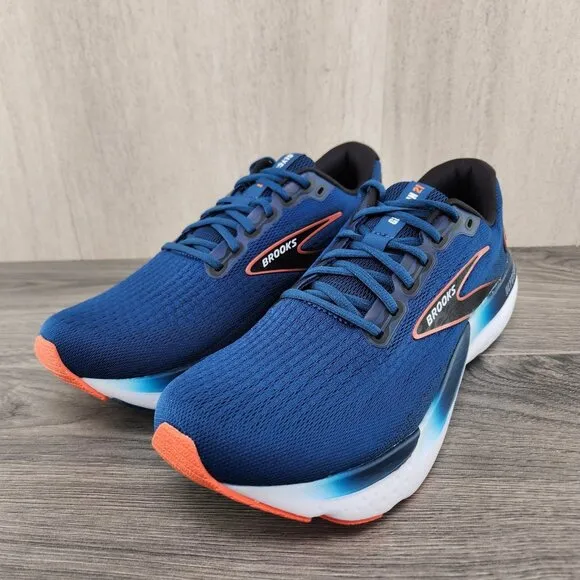 Brooks Glycerin 21 Size 11.5 Mens Blue Opal Black Nasturtium White Running Shoes