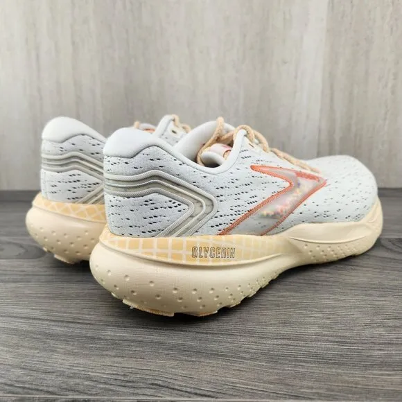 Brooks Glycerin 21 Snow Dawn Straw Size 10.5 Mens Grey Running Casual Shoes