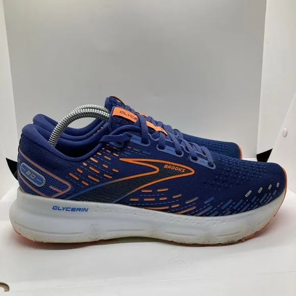 Brooks Glycerin GTS 20  Mens 10  Blue Orange Athletic Running Shoes Sneakers