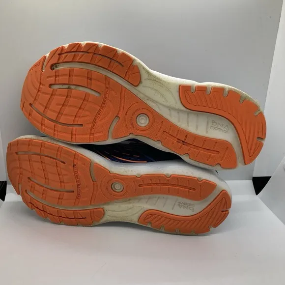 Brooks Glycerin GTS 20  Mens 10  Blue Orange Athletic Running Shoes Sneakers