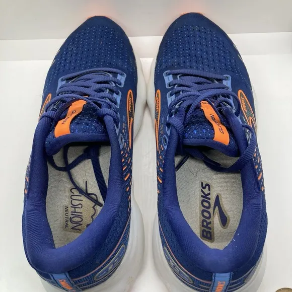 Brooks Glycerin GTS 20  Mens 10  Blue Orange Athletic Running Shoes Sneakers