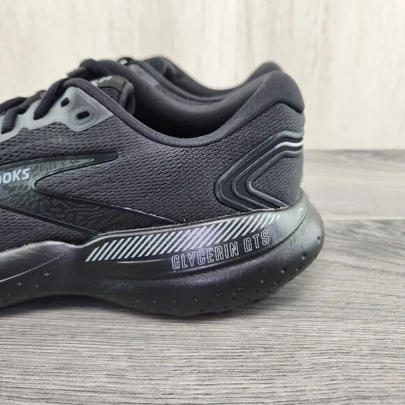 Brooks Glycerin GTS 21 Size 8 Mens Black Ebony Casual Running Athletic Shoes