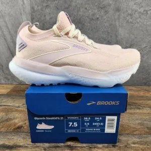 Brooks Glycerin StealthFit 21 Size 7.5 Womens Pink Marshmallow Running Shoes