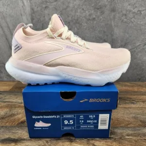 Brooks Glycerin StealthFit 21 Size 9.5 Womens Pink Marshmallow Running Shoes