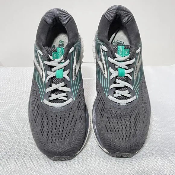 Brooks Shoes Womens 10.5 Gray Green Addiction 14 Running Sneakers 1203061D061
