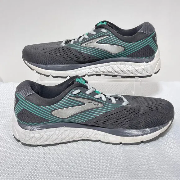 Brooks Shoes Womens 10.5 Gray Green Addiction 14 Running Sneakers 1203061D061