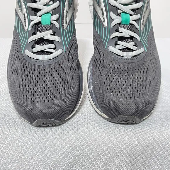Brooks Shoes Womens 10.5 Gray Green Addiction 14 Running Sneakers 1203061D061