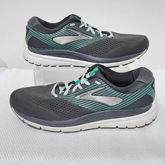 Brooks Shoes Womens 10.5 Gray Green Addiction 14 Running Sneakers 1203061D061