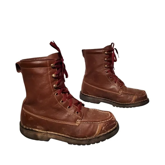Cabela's Gore-Tex Brown Leather Lace-Up Combat Hiking Boots Men's Size 9D