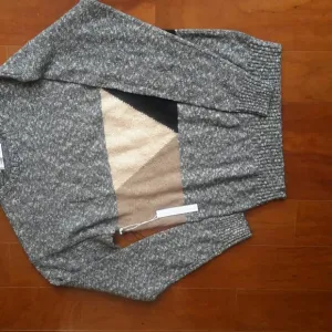 Callahan Grey Oversized Abstract Crew neck Sweater