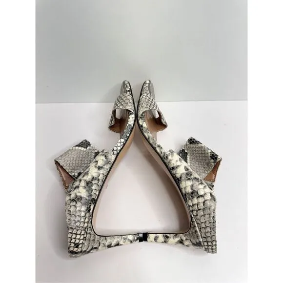 Calvin Klein Sandals Size 8 Snakeskin Open Toe Leather Heels