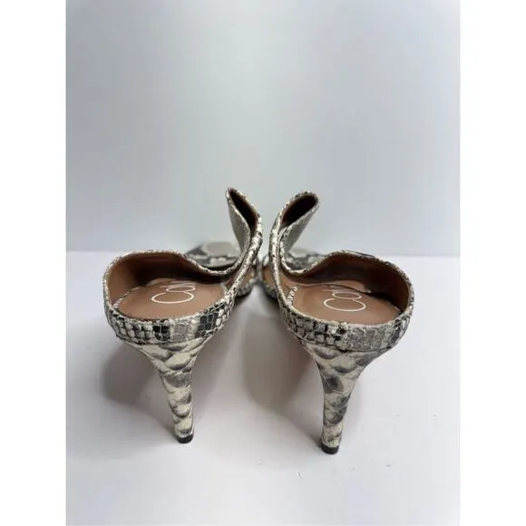 Calvin Klein Sandals Size 8 Snakeskin Open Toe Leather Heels