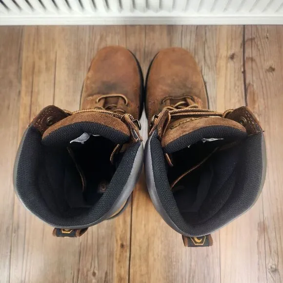 Carolina 8&quot; Waterproof Steel Toe Work Boots Men's 8 EE Wide Brown Leather CA3524