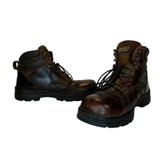 Carolina Logger Work Boots Sz 11.5 D Mens Leather Waterproof Steel Toe Brown