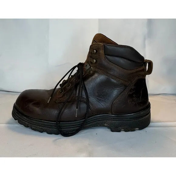 Carolina Logger Work Boots Sz 11.5 D Mens Leather Waterproof Steel Toe Brown