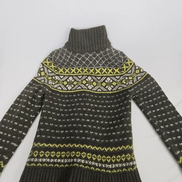 Carve Designs Cardigan Women's  extraSmall Brown Yellow 100% Merino Wool Sweater