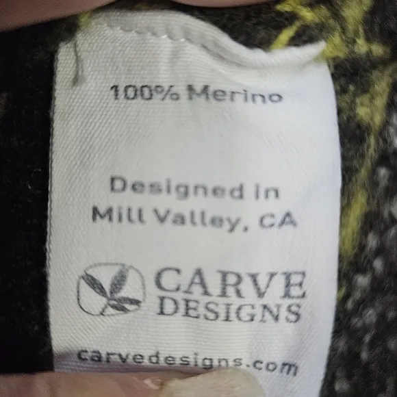 Carve Designs Cardigan Women's  extraSmall Brown Yellow 100% Merino Wool Sweater