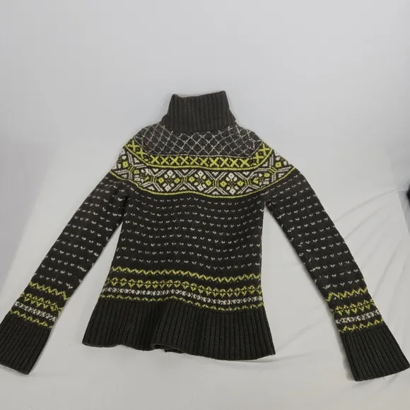 Carve Designs Cardigan Women's  extraSmall Brown Yellow 100% Merino Wool Sweater