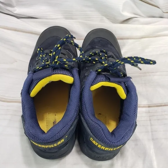 Cat Caterpillar Industrial Work Shoes Blue Youth Size 6.5 Womens Size 8 Leather