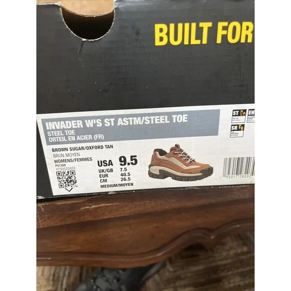 CAT Caterpillar P91359 Women's Invader Steel Toe Sugar/ Tan Work Shoes Sz 9.5 NW