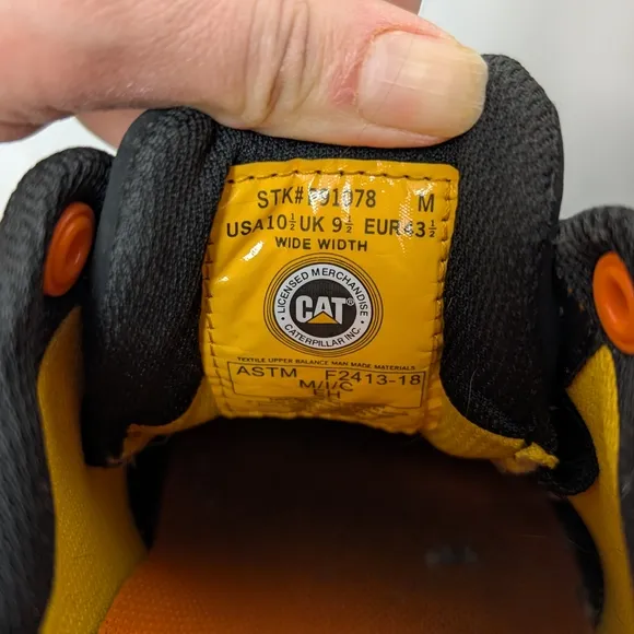 Caterpillar Black and Orange Athletic Shoes for Outdoor Performance