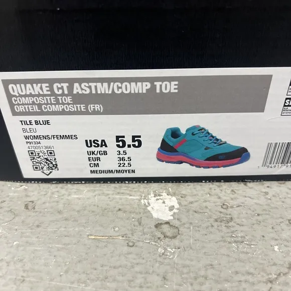 Caterpillar P91334 Women's Size 5.5 Tile Blue Quake Composite Toe Work Shoes