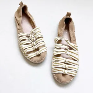 Cecelia New York Candice Shoes Slip On Flats Neutral Gold size 7 Slides anthro