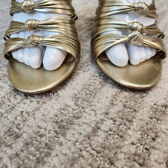 Charles David elegant strappy metallic gold sandals heels, size 11 ladies