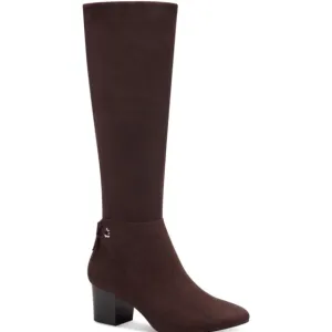 CHARTER CLUB Womens Brown Flower Grommets Tie Jaccque Block Heel Boots 5.5
