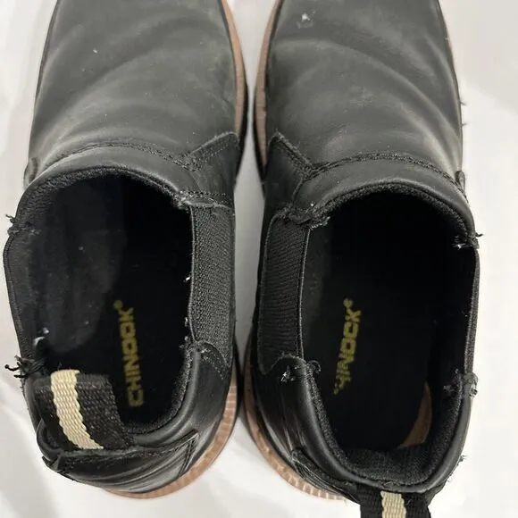 Chinook Workhorse Romeo Black Leather Work‎ Shoes Boots Slip-on Men's Size 7