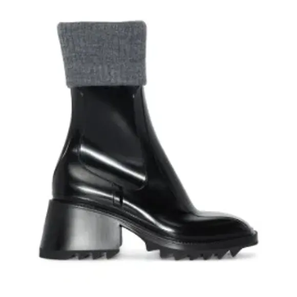 Chlo� 'Betty' Black 50Mm Rain Boots Size OS