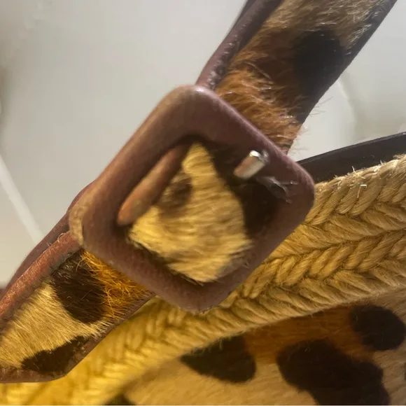 CHristian Louboutin wedge pony hair sandals heels leopard sz 37